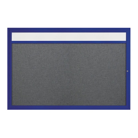United Visual Products Slim Enclosed Corkboard, 36"x36", Black Alum Frame/Surf UVEB3636-BLACK-SURF
